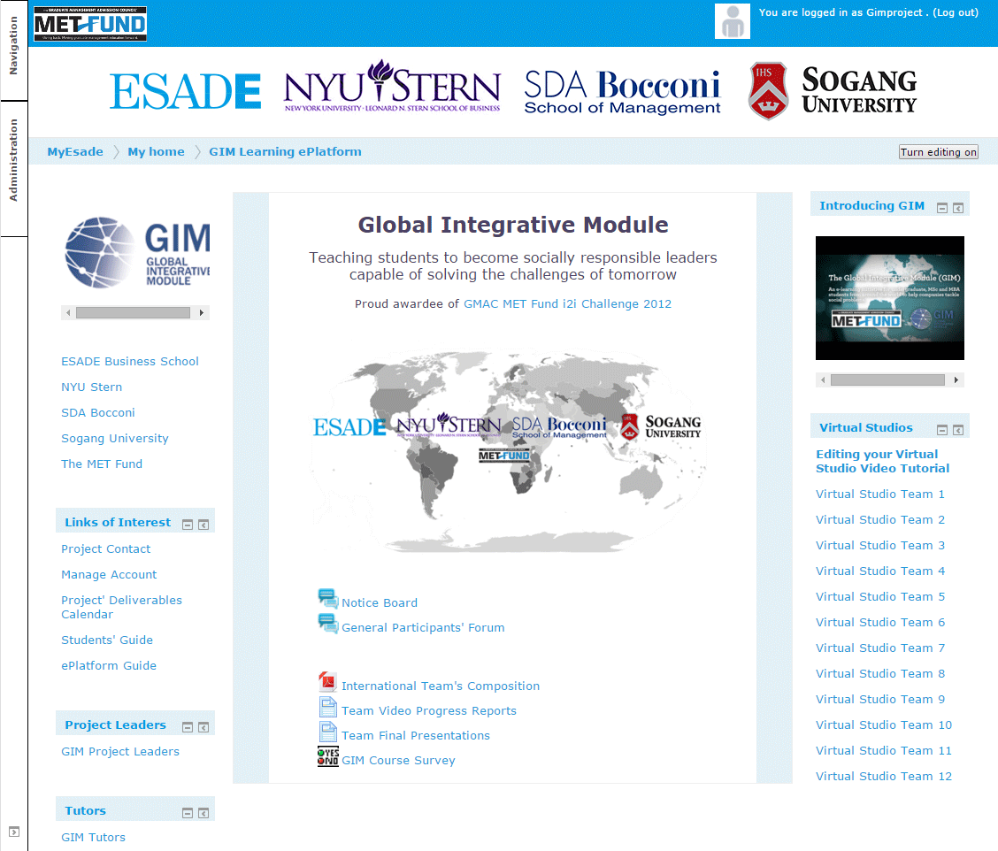 Figure A.2 General Learning ePlatform 2013-2014
