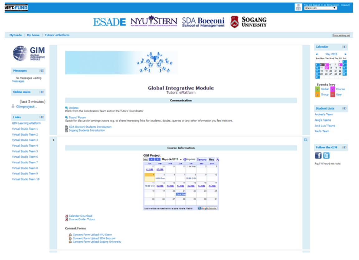 Tutors' ePlatform 2014-2015